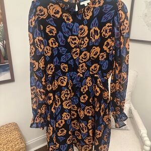 JODIFL Vibrant Floral Long Sleeve Dress